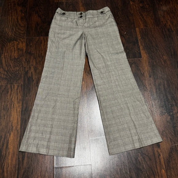 The Limited Brown Plaid Wide-Leg Mid Rise Trousers Y2K Vintage 8 NWT - Picture 3 of 16